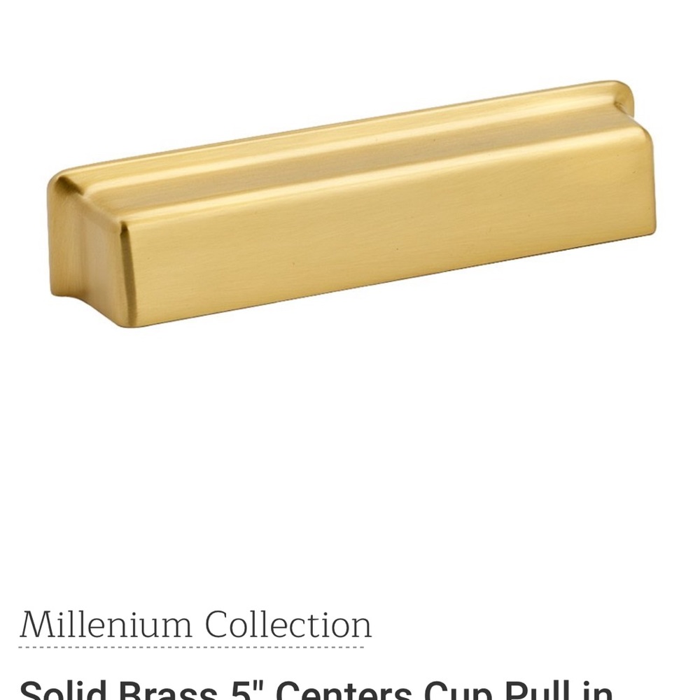 Alno brand brushed brass cabinet cup pull